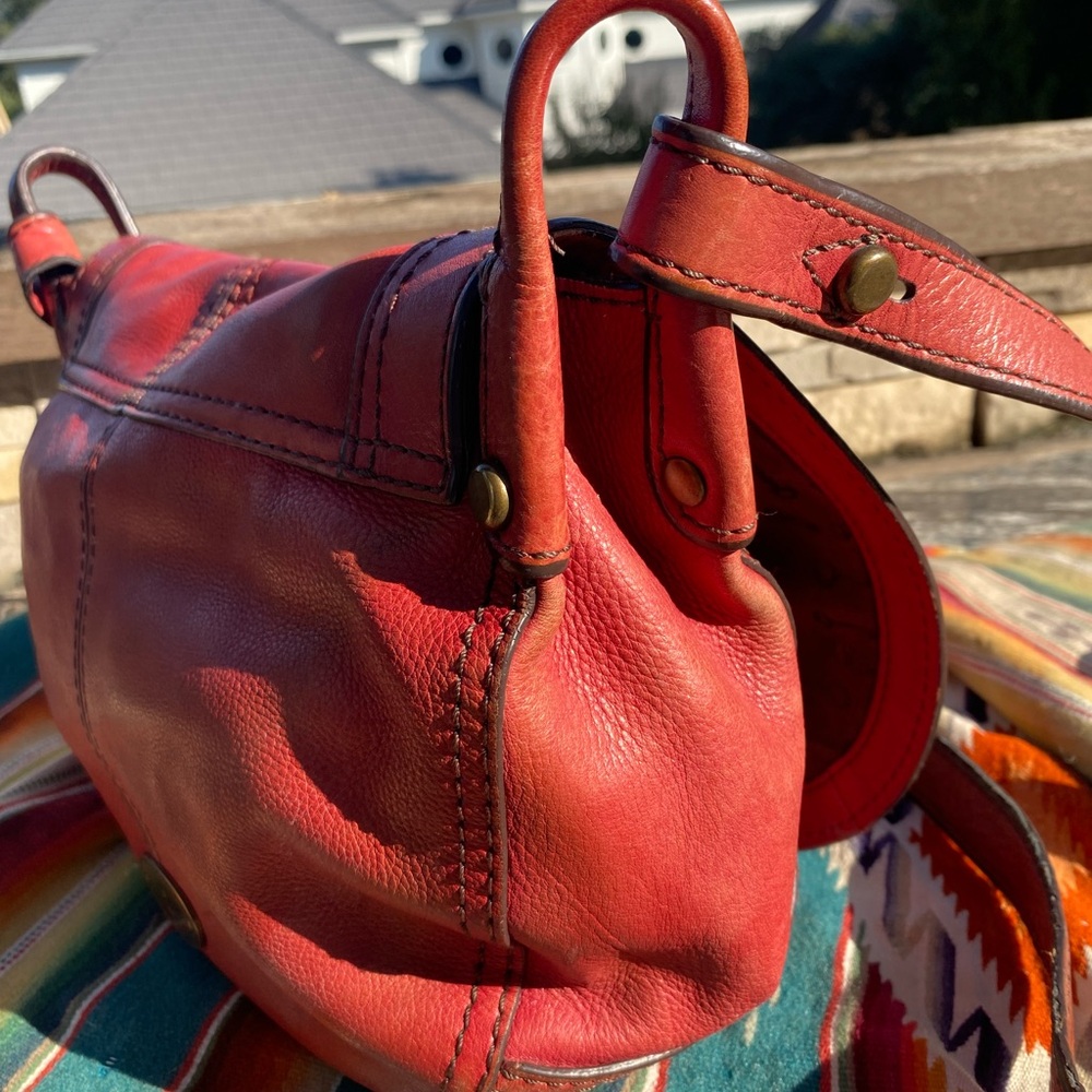 Fossil Long Live Vintage 1954 Red Leather Crossbody Bag - Picture 5 of 12